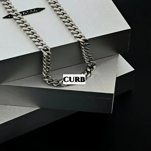 Hip Hop Cuban Link Curb Chain Necklace Solid 925 Sterling Silver, Hypoallergenic - Picture 4 of 13